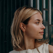 Load image into Gallery viewer, Gold Creole Bead earrings