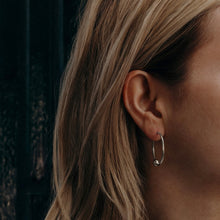 Load image into Gallery viewer, Silver Creole Bead earrings