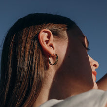 Load image into Gallery viewer, Gold Twist Creole hoop earrings