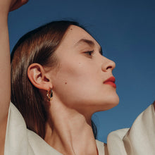 Load image into Gallery viewer, Gold Twist Creole hoop earrings