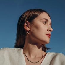 Load image into Gallery viewer, Gold Twist Creole hoop earrings