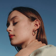 Load image into Gallery viewer, Gold Twist Creole hoop earrings