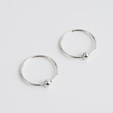 Load image into Gallery viewer, Silver Creole Bead earrings