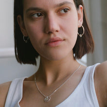 Load image into Gallery viewer, Silver Creole Ring earrings