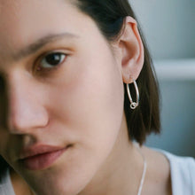Load image into Gallery viewer, Silver Creole Ring earrings