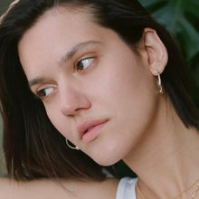 Load image into Gallery viewer, Silver Creole Bead earrings