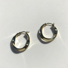 Load image into Gallery viewer, Gold Twist Creole hoop earrings