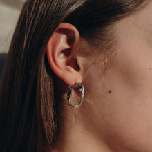 Load image into Gallery viewer, Silver Twist Creole hoop earrings