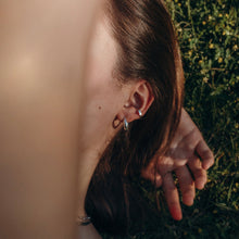 Load image into Gallery viewer, Silver Donut Creole earrings