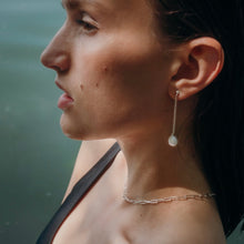 Load image into Gallery viewer, Silver Pearl Drop earrings