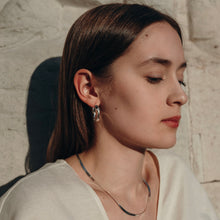 Load image into Gallery viewer, Silver Twist Creole hoop earrings