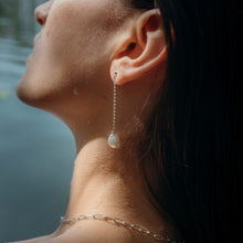 Load image into Gallery viewer, Silver Pearl Drop earrings